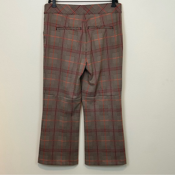 SPANX Pants Size XL Crop Perfect Kick Flare Orange Pop Plaid Ponte - Picture 3 of 9